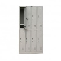 Cold-rolled Steel Office Furniture 8 Door Steel Locker Metal Clothes Cabinet For Sport Gym and School